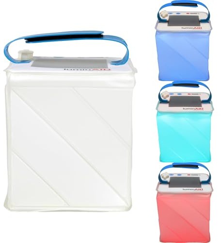 LuminAID Nova Colors Solar Camping Lantern - Twist-to-Inflate LED Lamp with 8 Color Modes Perfect for Camping, Hiking, Travel and More - Emergency Light for Power Outages, Hurricane, Survival Kits
