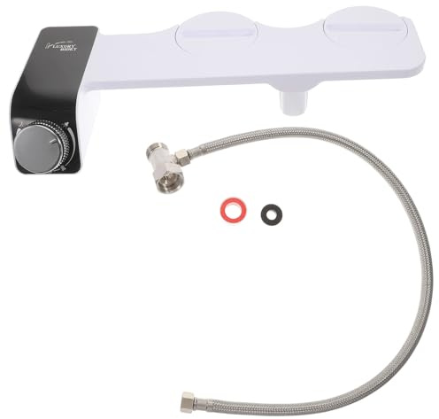 HONITANO Bidet para Inodoro No Eléctrico con Boquillas Dobles Autolimpiantes Accesorio Ultradelgado para Higiene Femenina y Uso Diario Compatible con Asiento Estándar América del
