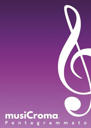 musiCroma PENTAGRAMMATO serie Violino colore VIOLA: quaderno musicale con pentagrammi e pagine a righe finali per testi e appunti, copertina in 6 colorazioni differenti, formato A4.