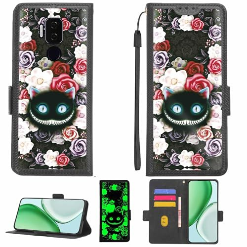 Aroepurt fodral kompatibelt med Cricket Influence telefonfodral flipskydd [med härdat glas skärmskydd] [RFID-blockering] [ljuseffekt] LPT-LZM