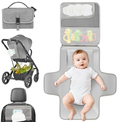 Fefod Fasciatoio Portatile Neonato, 54 x 53 CM Pieghevole e Impermeabile Fasciatoio, Cambio Pannolino per Neonato, Esterno, Casa, Viaggio, Regalo Nascita Perfetto per Bimbo e Bimba
