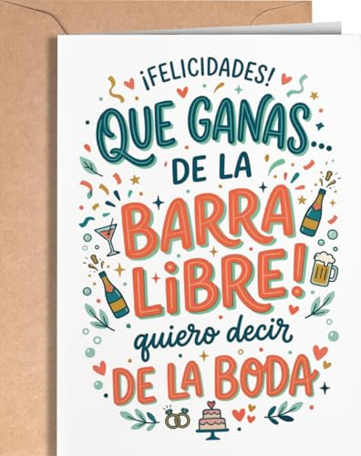 Tarjeta de Felicitación de Boda - Tarjeta Regalo Original de Bodas para Pareja - Tarjeta Felicitación para Parejas de Recién Casados - Tarjeta Para Meter Dinero de Regalo de Boda - EU 302