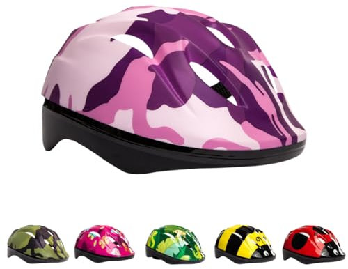 3StyleScooters SafetyMax - Kids Safety Bike Helmet - For Roller Skating/Skateboarding - For Kids Aged 3+ - EN1078 Safety Standard Approved - 2 Year UK Warranty Scooter Helmets - Pink Camo