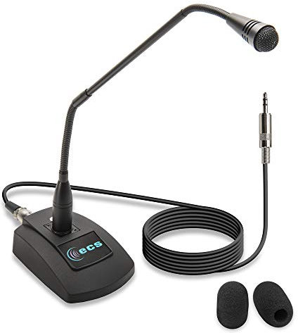Executive Communication Systems WordSentry Professional Gooseneck 3.5 mm Conference Uni-Directional Cardioid Microphone with Anti-slip base and Adjustable Heavy Duty Metal Design