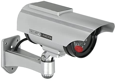 H4L Überwachungskamera CD-2/G CCTV Attrappe Silber mit Solarpanel