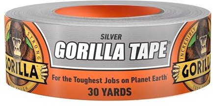 Gorilla Tape, 1.88 in x 30 yd, Silver (Pack of 1) - Duct, Utility, Triple Layer Strength, Indoor & Outdoor, Weather Resistant Shell