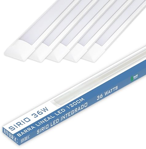 CLAR - LED-skärm 120 cm, LED-skärm, LED-armatur 120 cm, takarmatur, LED-grenuttag, kök, LED-bar, LED-armatur, LED-displayer, LED-taklist, LED-remsor, 6 500 ºK (36 W pack 5)