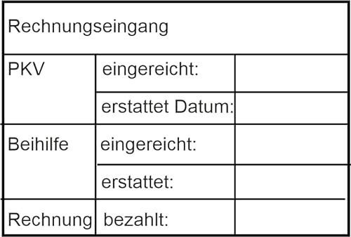 PKV – Beihilfe Abrechnung vom Kaufhaus2010 – als Holzstempel mit Stempelkissen– Custom- (67x45mm) in verschiedenen Ausführungen, Büro, Buchungsstempel