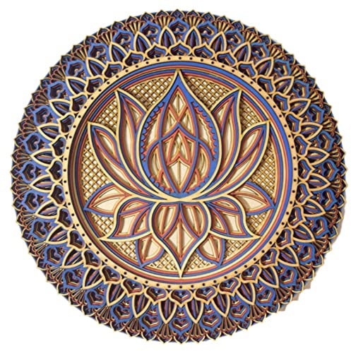 Bassulouda Mandala - Arte de Pared de Metal para Decoración de Habitaciones, Colgante Bohemio de Mandala (A)