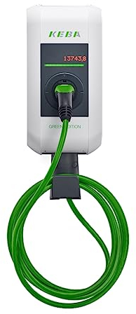 Keba Wallbox | KeContact P30 c-Series | EN Typ 2 Kabel (6 Meter) | 22kW | Co2-neutrale Ladestation für Elektro-/Hybrid-Auto | Ungeeicht