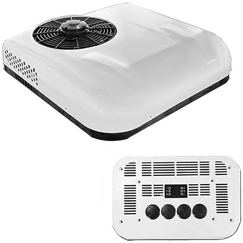 IXART Aire Acondicionado para Techo de Caravana 2 en 1, Aire Acondicionado para camión eléctrico Universal de 12 V con refrigeración y calefacción, Funcionamiento de 8 Horas, para Caravana, camión