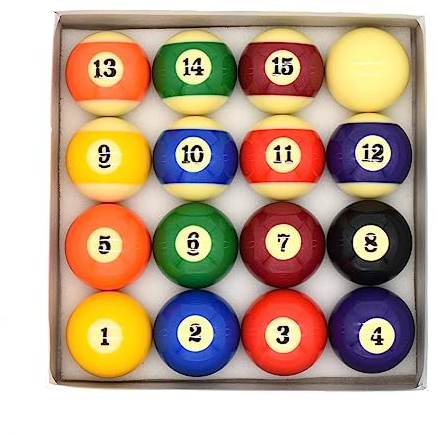 BILMAG Pool Billard Kugeln Kugelset Kugelsatz Standard, Sondergröße 50,8mm für Hobbytische bis 6ft. und English Pool Tische