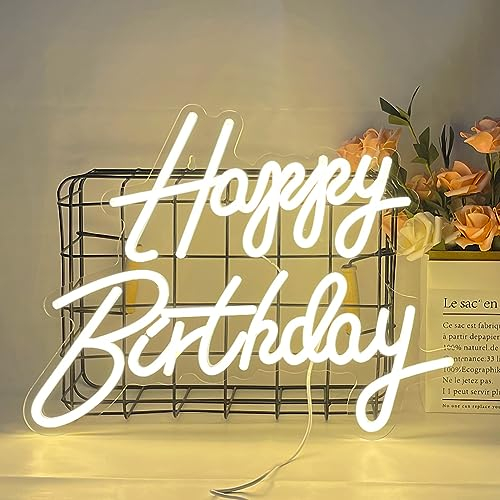 Insegna al neon Luci al neon Buon compleanno USB Powered Room Bar Party Birthday Acrilico Neon Sign Wall Decor Regalo di compleanno neon