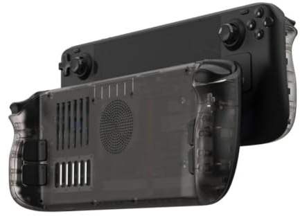 Hzxkqmil Ersättnings Bakplatta Skal för Steam Deck/Steam Deck OLED-konsol | Bakre Hölje Täckplatta med Ventiler Anpassad Panel Tillbehör för Steam Deck/Steam Deck OLED Spelkonsol,Transparent Brun