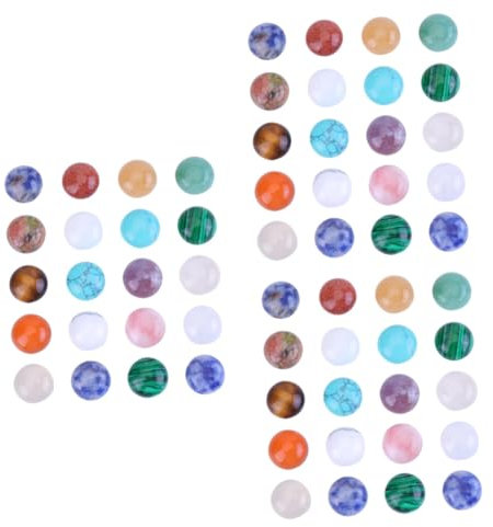 Lurrose 60stücke Halbrunde Zeitperlen Aufkleber Für Schmuckdesign Bunte Naturstein-patch-beads Für Ohrringe Manschettenknöpfe Und Kreative Bastelarbeiten