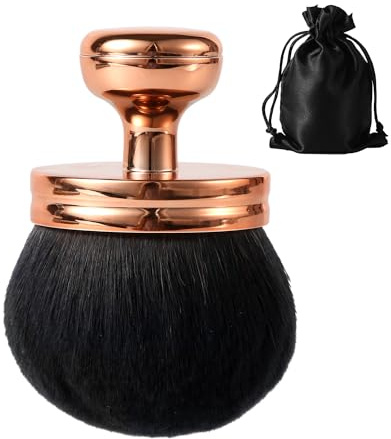 Body Makeup Brush, Extra Large Blend Self Tanning Professional Foundation Kabuki Brush With Drawstring Bag for Face & Leg - Sunscreen Applicator Oval Make Up Tanner (Rose Gold)