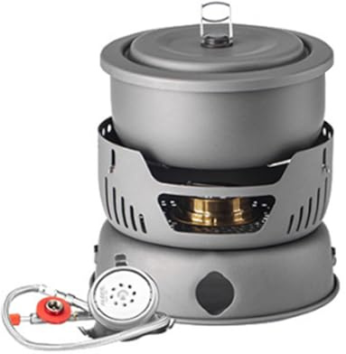 Kavolet Juego de Utensilios de Cocina para Camping, Olla Plegable para Camping con hornillo de Camping, Juego de vajilla de Picnic, Utensilios de Cocina portátil para Exteriores, para mochileros,