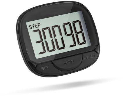 ZIKSUN Walking Pedometer, Accurately Track Simple Steps Counter with Digital Display, Portable Sport Pedometers for Men Women Kids Walking/Running/Distance/Step (Black)