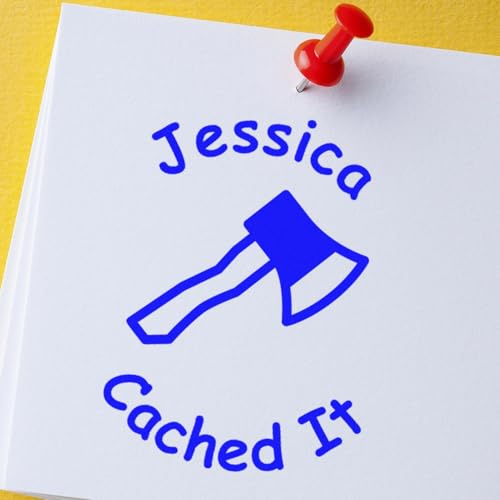 Custom Geocache Stamp - Self-Inking Cache Chopper Geocaching Log Stamp, Ideal Geocaching Gift for Tech Enthusiasts, Easy Press & Print, 3/4 Size, 11 Vibrant Ink Colors for All Your Adventures