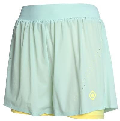 Izas Pantalón Corto Deportivo con Malla Interior para Mujer. Tejido Funcional Transpirable y Ligero. Perneras Anchas y Cinturilla Elástica Ajustable. Ideal para Deporte y Running