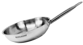 Fackelmann 686930 Poêle 20 cm en inox, Poêle de cuisson, Poêle tous feux, Poêle induction, Poêle sans PFAS, Manche inox, Manche riveté, Acier inoxydable 18/8, Gris, 20 x 4,5 cm