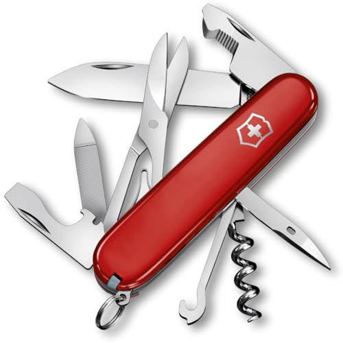 Victorinox Couteau de Poche Companion, 16 Fonctions, Outil Multifonction, Outil de Poche, y c. Ciseaux, Tournevis, Stylo à Bille, Swiss Made, Rouge