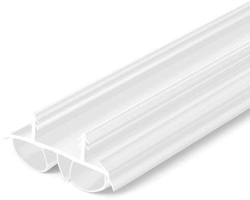 Pushglossy 1 Pcs 36 Double Bubble Kerf Door Sweep 1-3/4 Wide Vinyl Weatherstrip Seal for Exterior Doors, Energy Efficient Draft Stopper, Easy Slide in Installation, Blocks Dust/insects/noise (White)