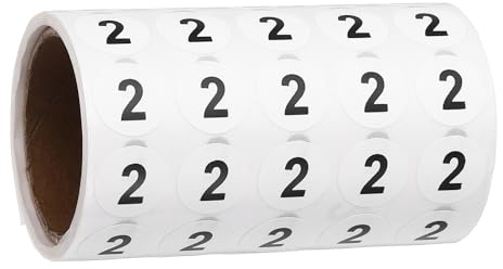 PATIKIL 1000Pcs Adesivi Numerici 0.6 Etichette Numerate Cerchi Piccoli Adesivi Rotondi In Vinile Autoadesivi Decorazioni 1 Rotolo Puntini Nero