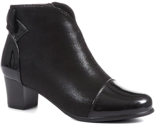 Pavers Women's Ankle Boots in Black with Easy Zip Access & Bow Detail - Wider Fit Casual Shoes - Ladies Footwear for Everyday Wear - Size UK 5 / EU 38