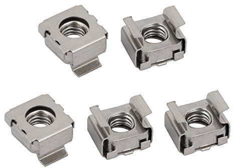sourcingmap 5 pièces écrou à cage M6 en 304 acier inoxydable pour étagères de serveur armoire d'étagère