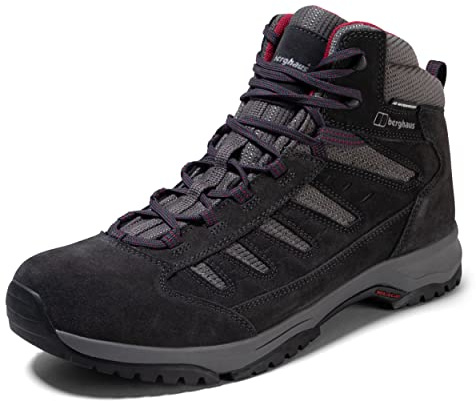Berghaus Men's Expeditor Trek 2.0 Waterproof Walking Boots | Highly Breathable | Tough Grip, Black/Red, 7
