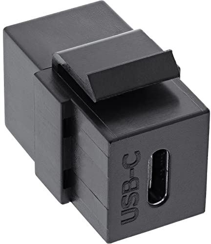 InLine Keystone 76201Z - Modulo USB 3.1 Snap-In con presa USB-C, colore: Nero