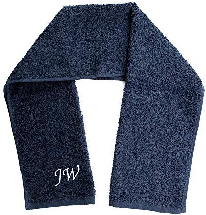 Personalised Gym Towel Navy - Luxury Sports Towel Any Name or Initials (Navy)