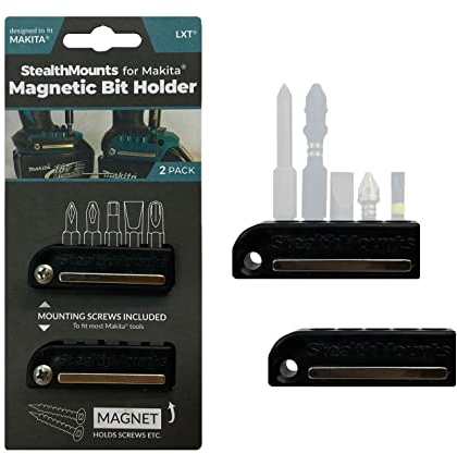 StealthMounts Black Makita Magnetic Bit Holder | Drill Bit Organiser | Perfect Bit Holder for Makita Drills and Impacts (2 Pack)