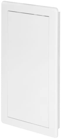 Awenta 150 x 300 mm Plastic Access Panel Door - White Opening Flap Cover Plate - Inspection Hatch - Door Latch - Concealed Hinge - Removable Door - Paintable Smooth Surface (6 x 12 Inches)