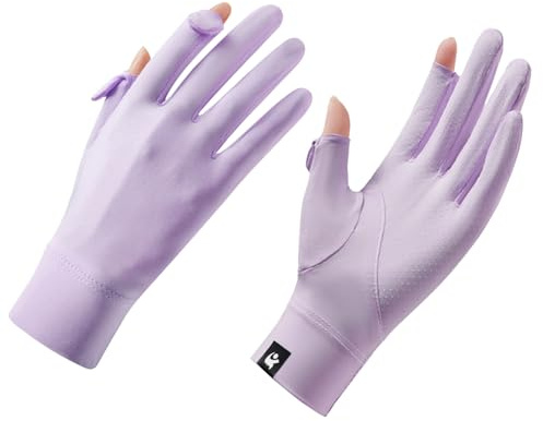 Antcher Guanti protettivi UV da donna in seta di ghiaccio Guanti senza dita con protezione solare Full Finger Touchscreen Guanti antiscivolo per escursionismo ciclismo guanti per golf guida pesca