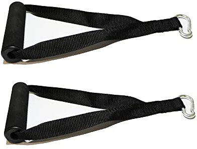 Fitness Health Pair Resistance Band Handles - Wide Grip Strap Cable Attachment Handles - Gym Handles for Cables - Multi Gym Fitness Handles with Solid Carabiners Abs - Cores - Durable - 2pcs