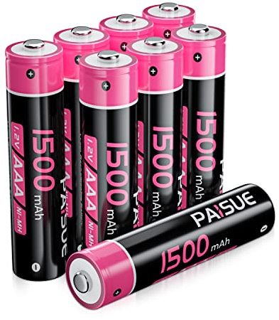 AAA Akku Wiederaufladbare Batterien, 1500mAh Hohe Kapazität Langlebige Power AAA Batterien 1,2V NI-MH Low Self Discharge Triple A Akku für TV-Fernbedienung, Haushalts- und Bürogeräte (8 Stück)