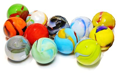 ACTIVITYYA Set of 12 Glass Shooter Marbles - Size: 7/8-inch (22mm) - Marble Games for Kids and Adults - Fun Colored Marbles for Games, Decorations, Centerpieces - Bulk Marbles