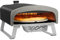 Q Pizza Gas Pizzaofen mit Drehfunktion, 50 mbar Outdoor Gas Pizza Ofen mit 33cm Pizzastein, Tragbarer für Garten Terrasse und Balkon, Schwarz