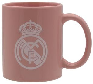 CYPBRANDS Real Madrid, Taza, Taza Cerámica, Menaje, Desayuno, Tazas Originales, Color Rosa, Producto Oficial