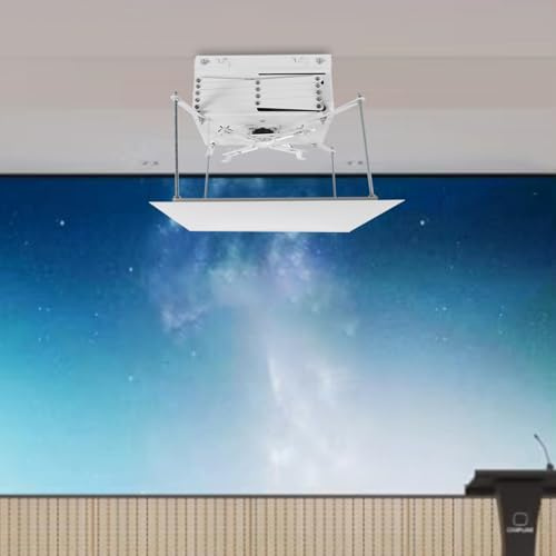 Soporte para Proyector Motorizado, Elevador con Mando a Distancia Infrarrojos, Soporte de Techo para Escuela, Elevador de Tijera Eléctrico, 1 m, 24 W