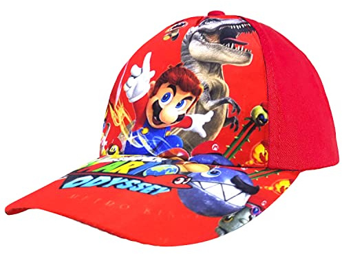 MAJEQZGY Mario Casquette de Baseball pour Enfants, Casquette de Soleil pour Enfants, Dinosaure rouge, M