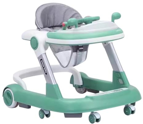 Lauflernwagen mit Rollen - Faltbarer Lauflernwagen mit Aktivitätszentrum und Futtertablett | Verstellbarer Kinderwagen für und Mädchen, stabiler Gehwagen für Kleinkinder von 6-18 Monaten