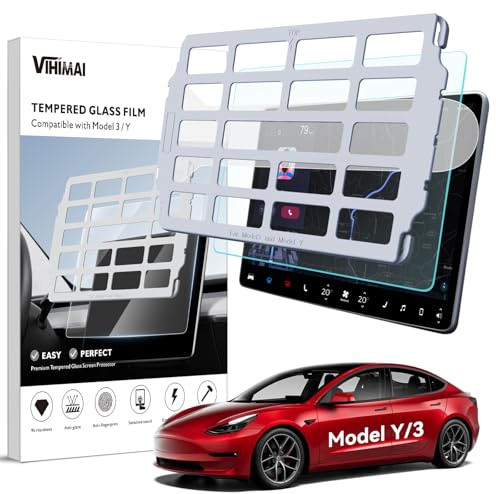 VIHIMAI Screen Protector for Tesla Model 3/Y Accessories 15 inch Glossy Dashboard Touchscreen Protector for Model Y(2025~2020) & Model 3(2023~2017)