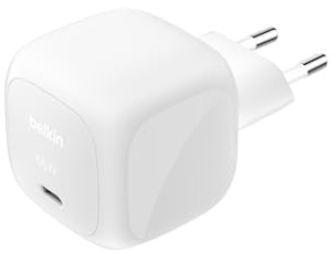Belkin Chargeur USB-C 65 W, Recharge Rapide, Chargeur Secteur Type-C, Compatible avec iPhone 16/15/14/13, Galaxy S25, Google Pixel 9, MacBook, iPad, AirPods, Chromebook, etc. - Blanc