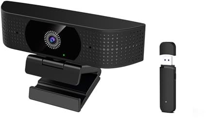 1080P Wireless Webcam for PC, Webcam with Noise-reducing Mic, USB-powered