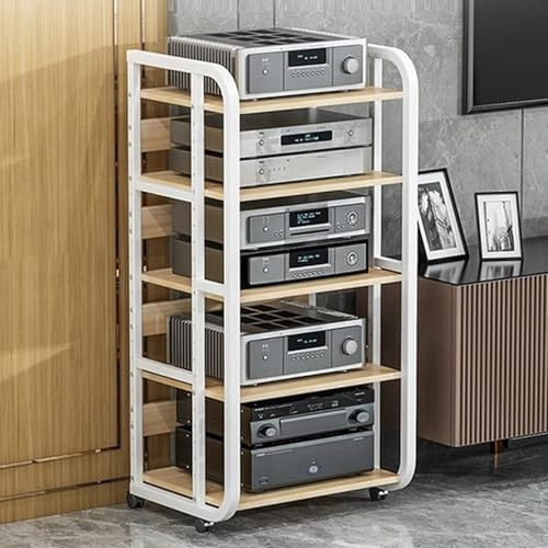 Audiovisuell et hörnhylla för ljud- och videolagring 5 nivåer mediestativ för skivspelare DVD-skivor HiFi-högtalare 110 cm (43 tum) AV-ställ