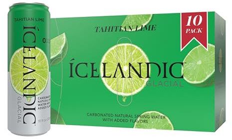 Icelandic Glacial Sparkling Water, Tahitian Lime, 330 ml Cans, 10 Count
