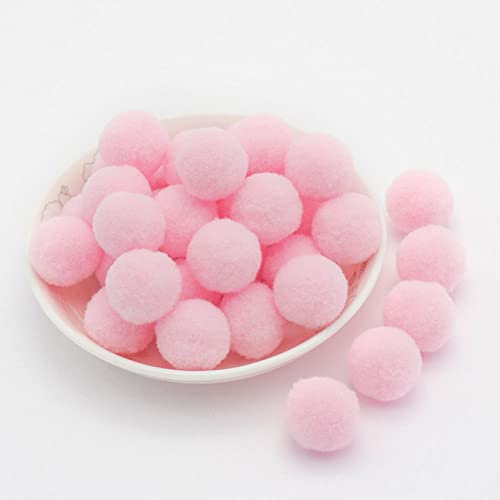 30 mm, aprox. 20 unidades, multicolor, para manualidades, bolas de fieltro, multicolor, bolas de pompón, pequeñas bolas de peluche para decoración, costura, manualidades, creativas, color rosa claro